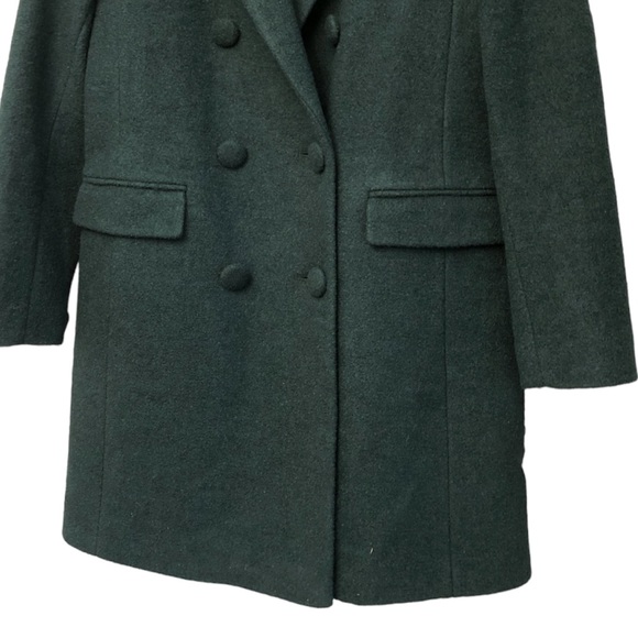 Sam Edelman Womens Green Wool Blend Midi Pea Coat Outerwear Size 8 - Picture 5 of 10